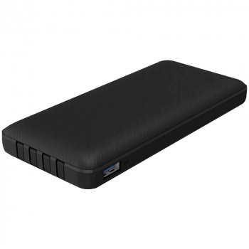 Повербанк со строенными шнурами Urban 10000 mAh, черный Повербанк со строенными шнурами Urban 10000 mAh, черный
