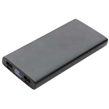 Алюминиевый повербанк 10000mAh с быстрой зарядкой PD 18W, черный Алюминиевый повербанк 10000mAh с быстрой зарядкой PD 18W, черный